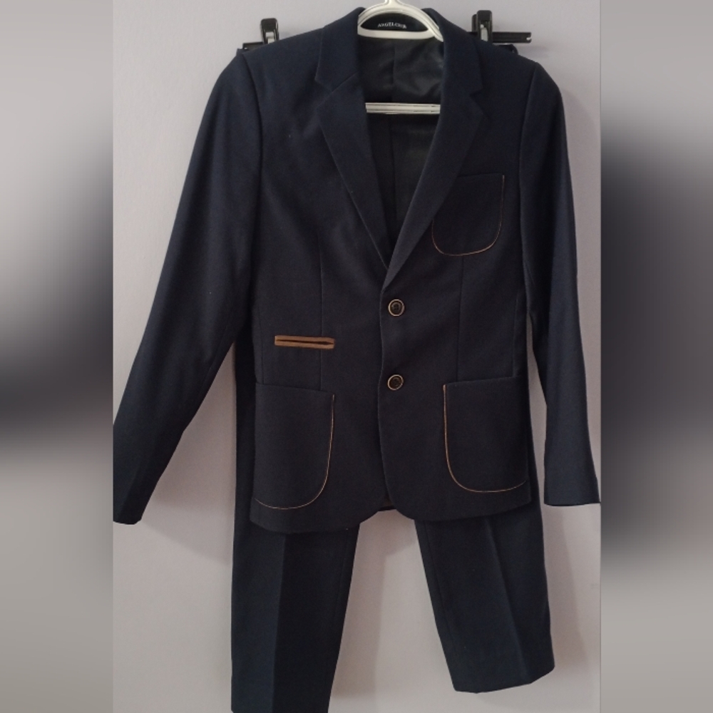 Boy Dark Blue Suit with Gold Trim